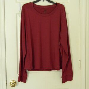 Spalding Gym Essentials "Red Plum" Maroon Long Sleeve Shirt NWT Sz 3X